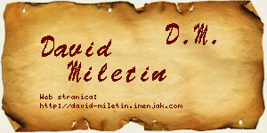 David Miletin vizit kartica